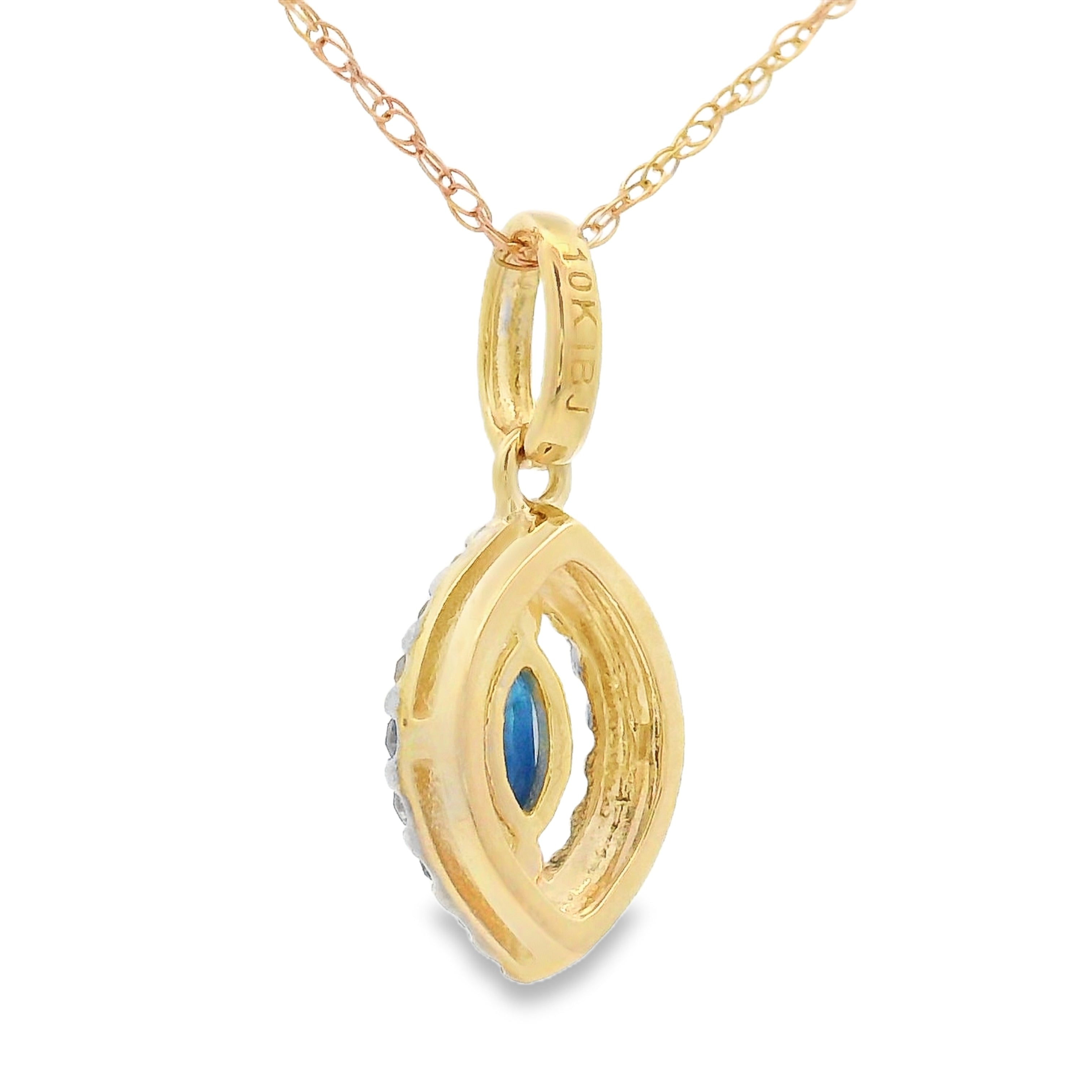 Sapphire Diamond Fashion Pendants 10KT Yellow Gold