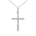 .11ct Diamond Cross Religious Pendant 14KT White Gold
