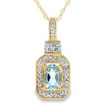 Aquamarine Diamond Fashion Pendants 10KT Yellow Gold