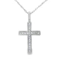 .08ct Diamond Cross Religious Pendant 14KT White Gold