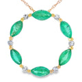 Emerald Diamond Circle of Love Pendant 10KT Yellow Gold