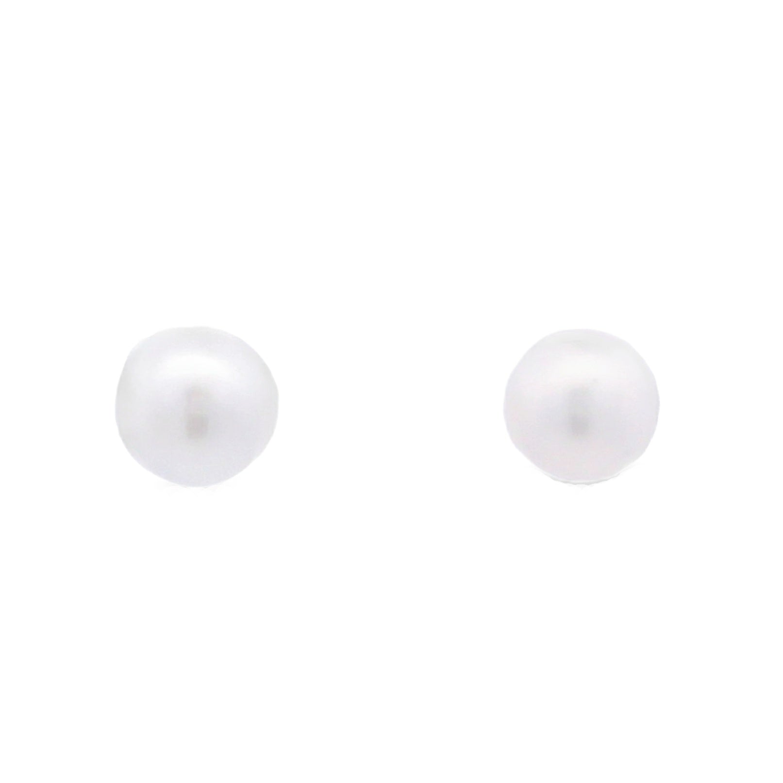 Natural FW Pearl Stud Earrings 10KT White Gold