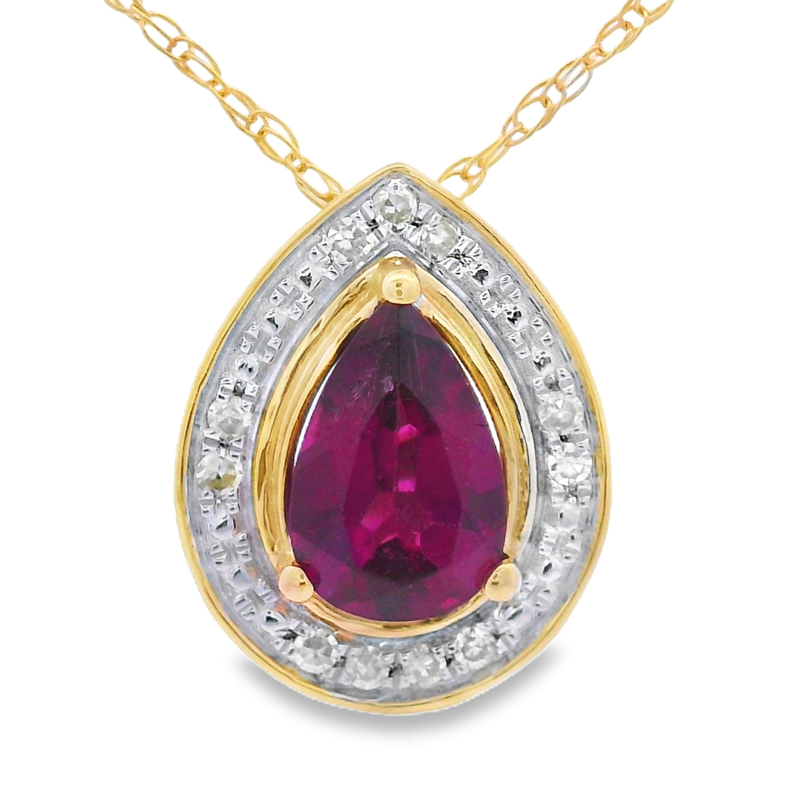 .52ct Garnet Diamond Fashion Pendants 10KT Yellow Gold