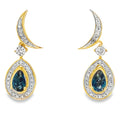 London Blue Topaz Dangle Earrings 10KT Yellow Gold