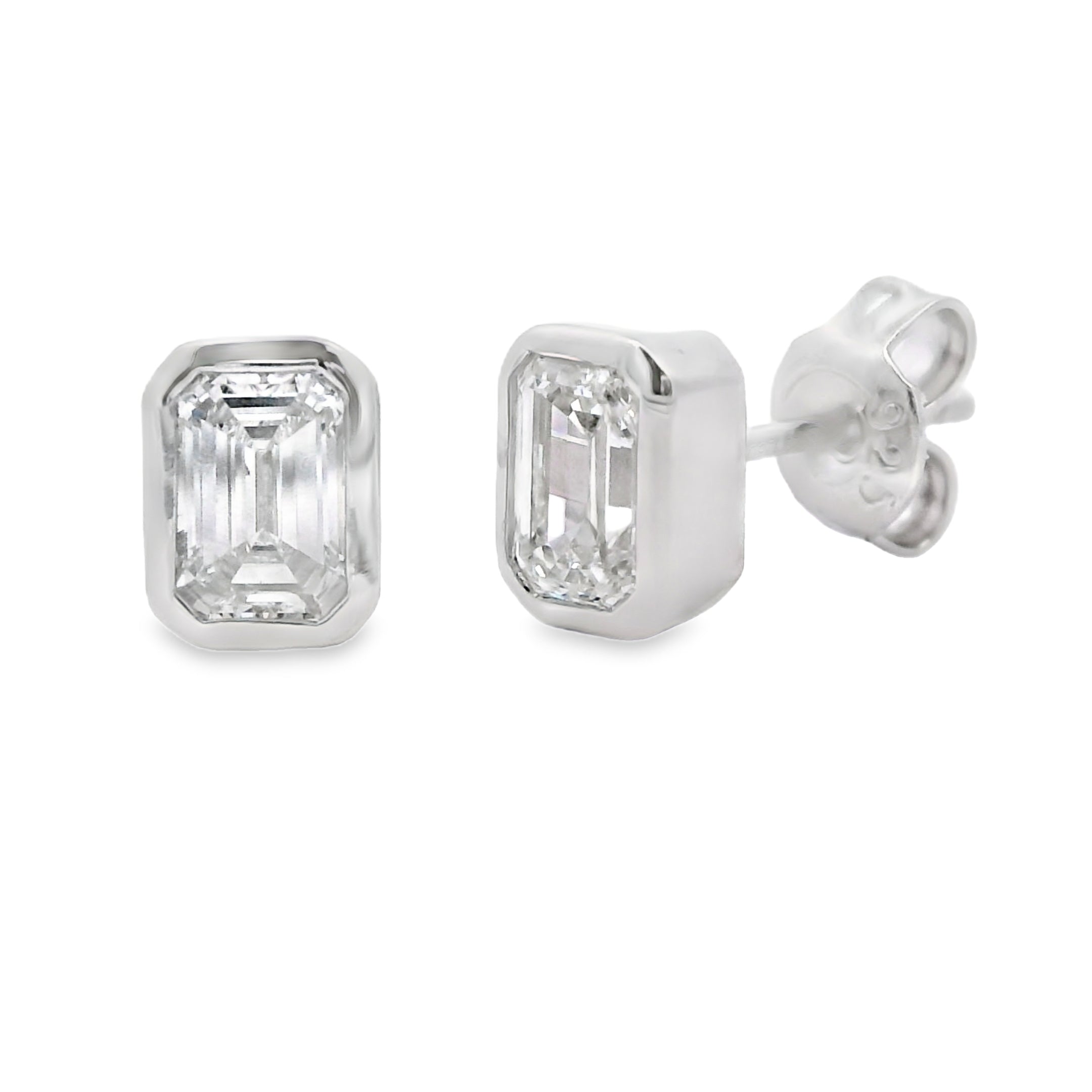 1.00ct Lab Grown Diamond Stud Earrings Sterling Silver