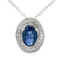 .59ct Sapphire Diamond Fashion Pendants 10KT White Gold