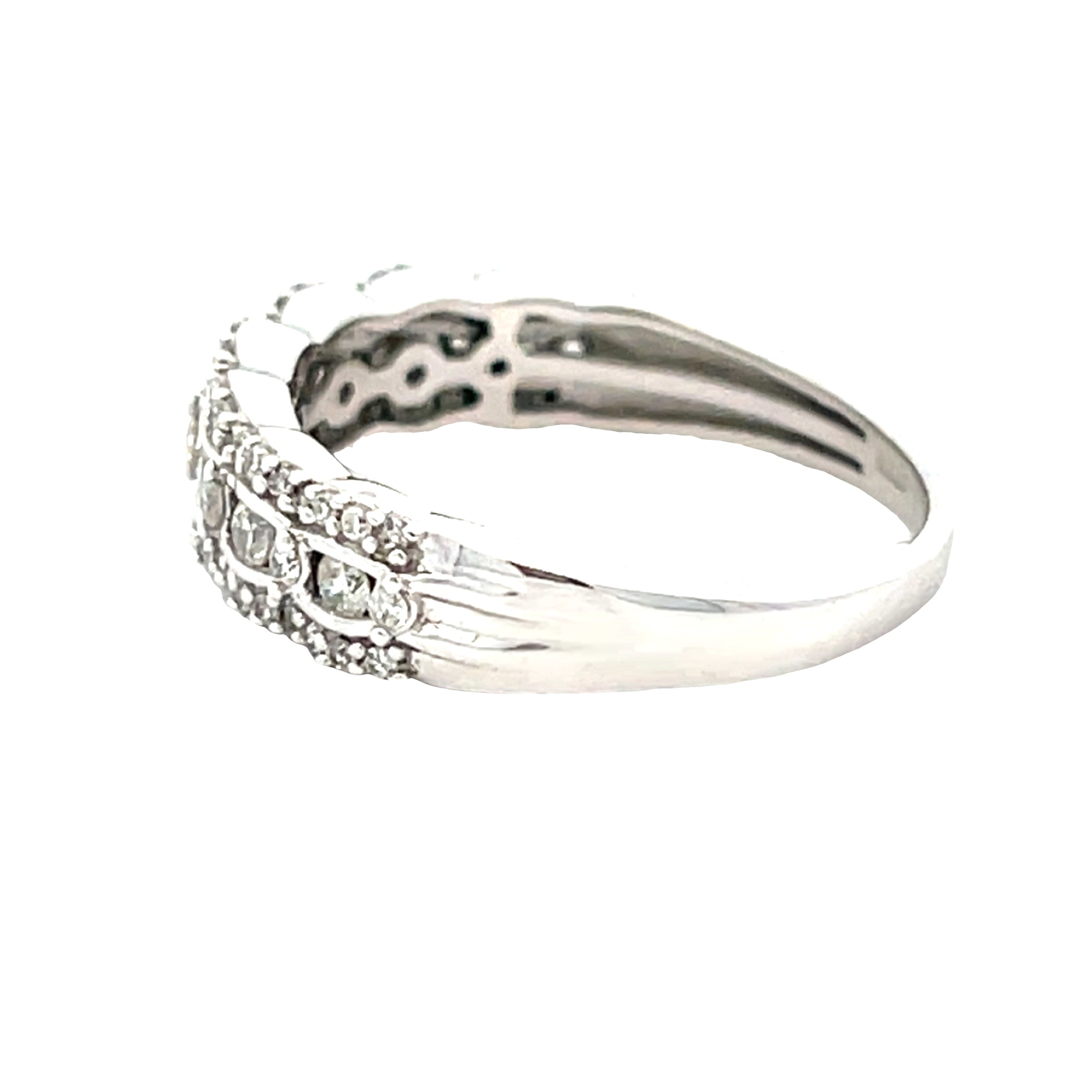 .50ct Diamond Wedding Band Ring 14KT White Gold