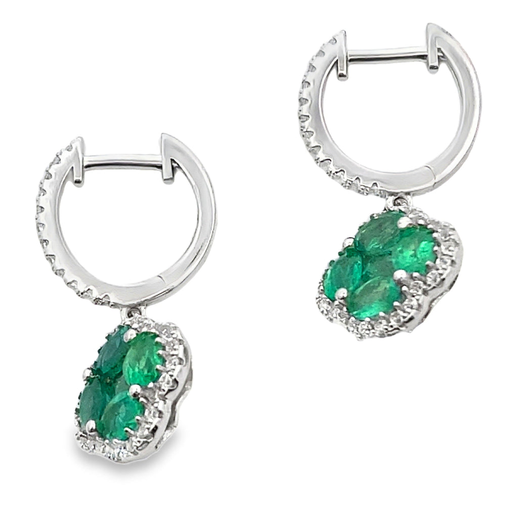 1.93ct Emerald Zircon Dangle Earrings Sterling Silver
