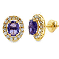 1.54ct Tanzanite Diamond Earrings 14KT Yellow Gold