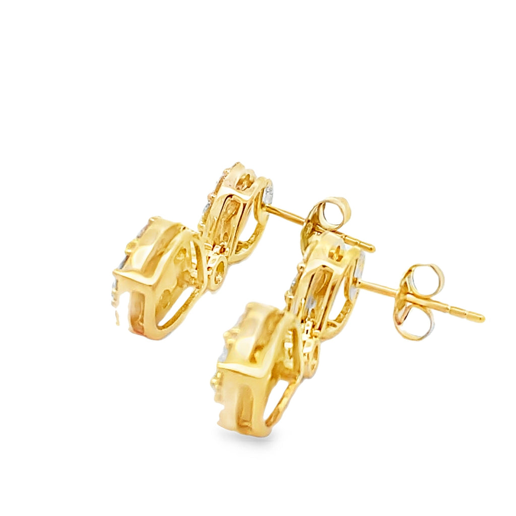 Lab Grown Diamond Dangle Earrings 14KT Yellow Gold
