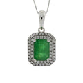 1.08ct Emerald Diamond Fashion Pendants 14KT White Gold