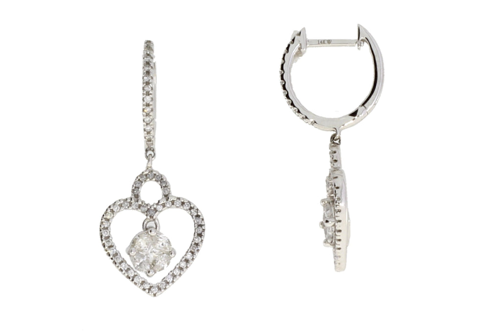 .50ct Diamond Dangle Earrings 14KT White Gold