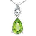 1.30ct Peridot Diamond Fashion Pendants 10KT White Gold