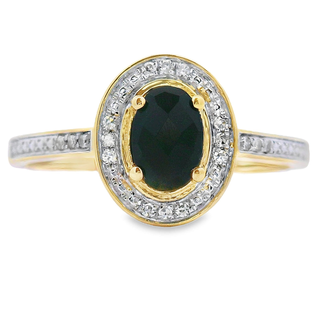 .55ct Onyx Diamond Ring 10KT Yellow Gold
