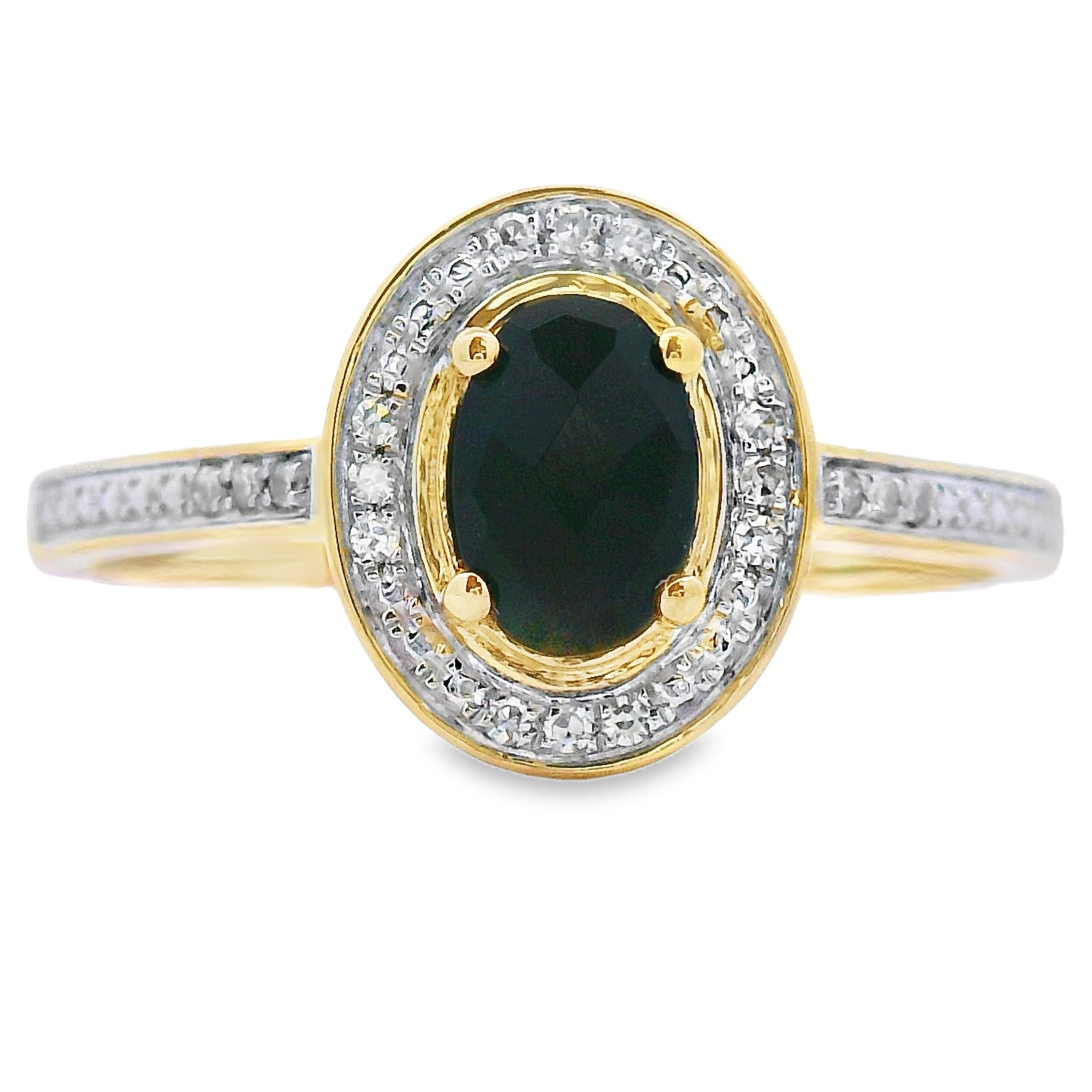 .55ct Onyx Diamond Ring 10KT Yellow Gold