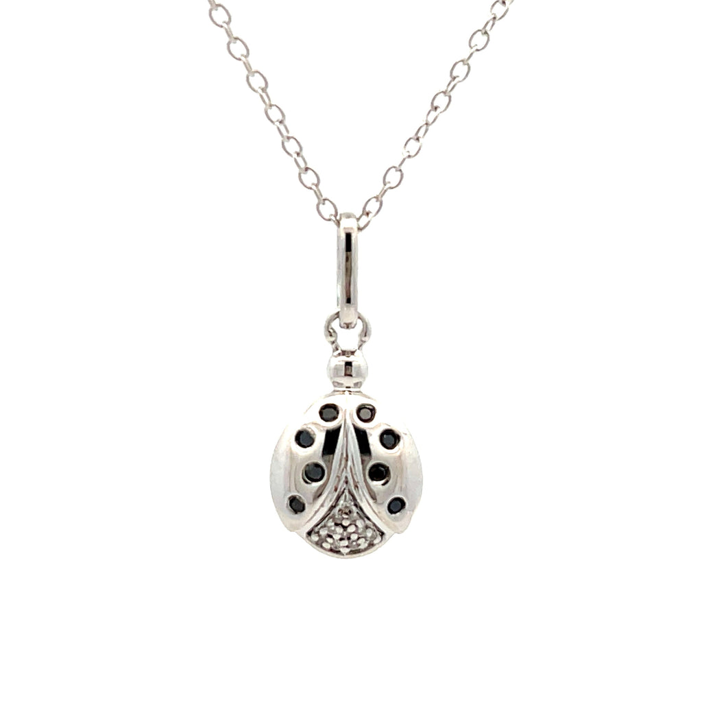 .08ct Black Diamond Animal Pendant Sterling Silver