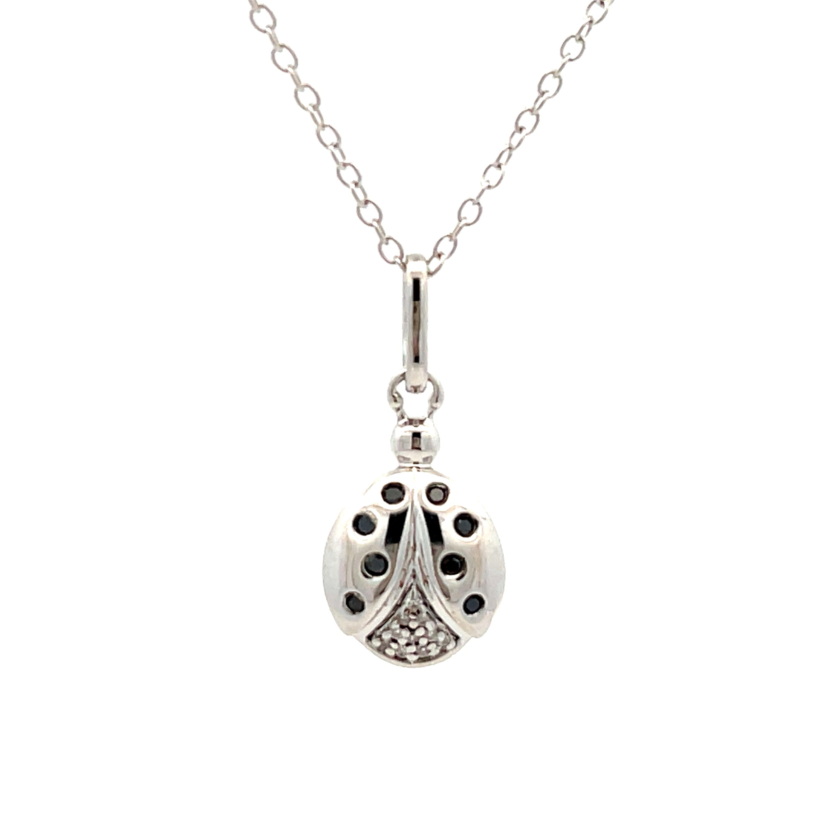 .08ct Black Diamond Animal Pendant Sterling Silver