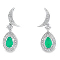 Chalcedony Diamond Dangle Earrings 10KT White Gold