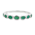 .74ct Emerald Fashion band rings 14KT White Gold