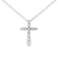 .11ct Diamond Cross Religious Pendant 14KT White Gold