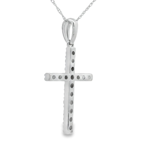 .45ct Diamond Cross Religious Pendant 14KT White Gold