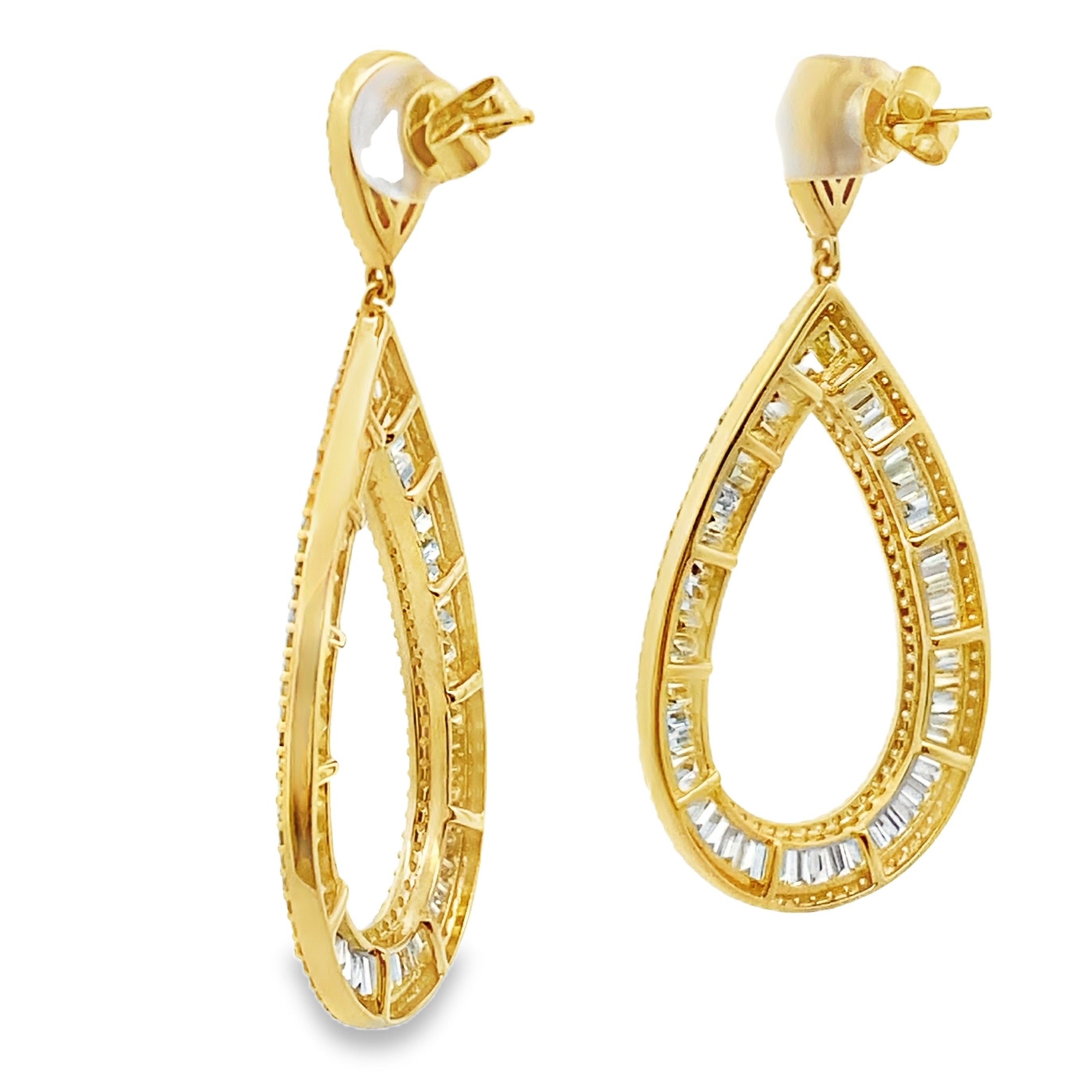 8.65ct Diamond Dangle Earrings 18KT Yellow Gold