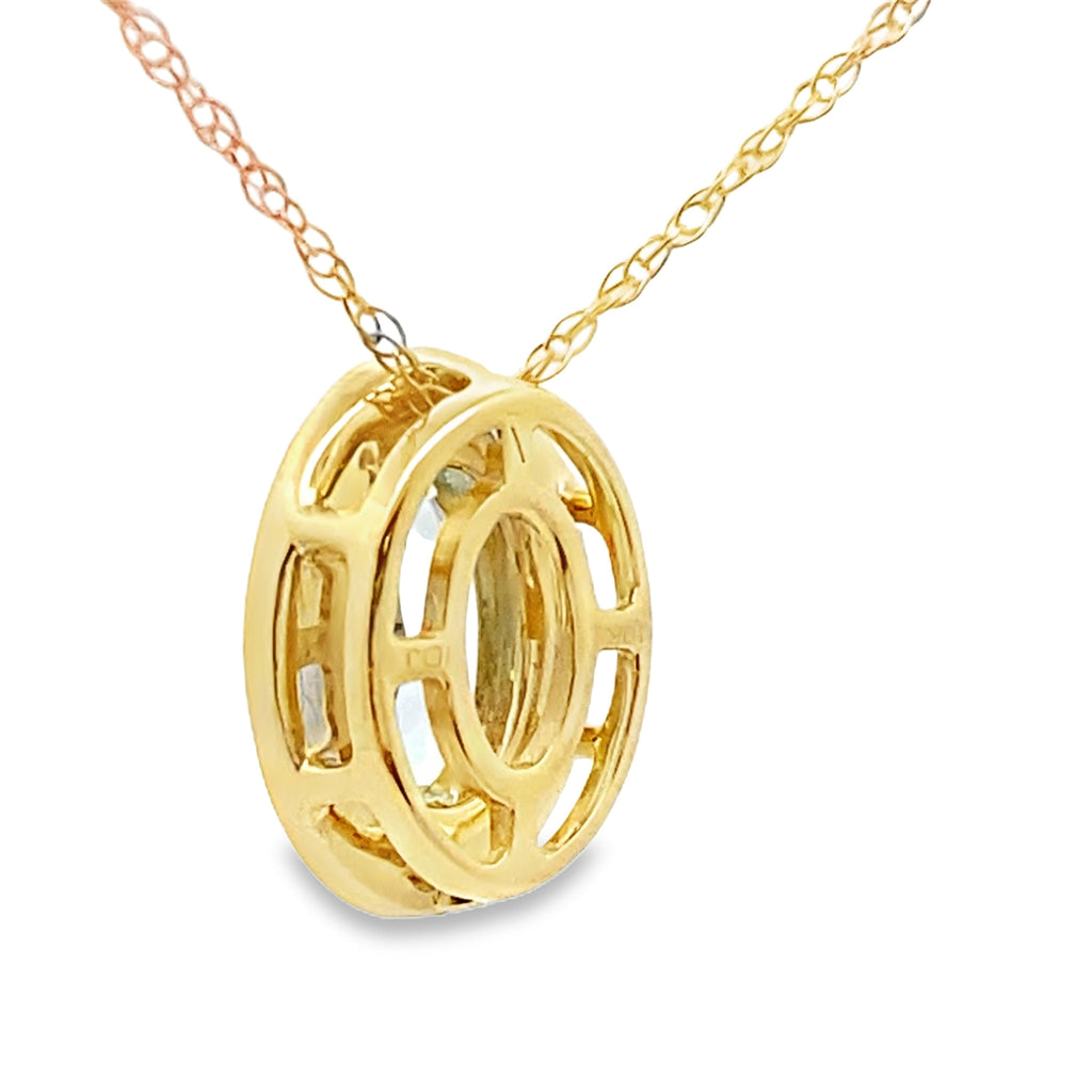 Aquamarine Diamond Fashion Pendants 10KT Yellow Gold