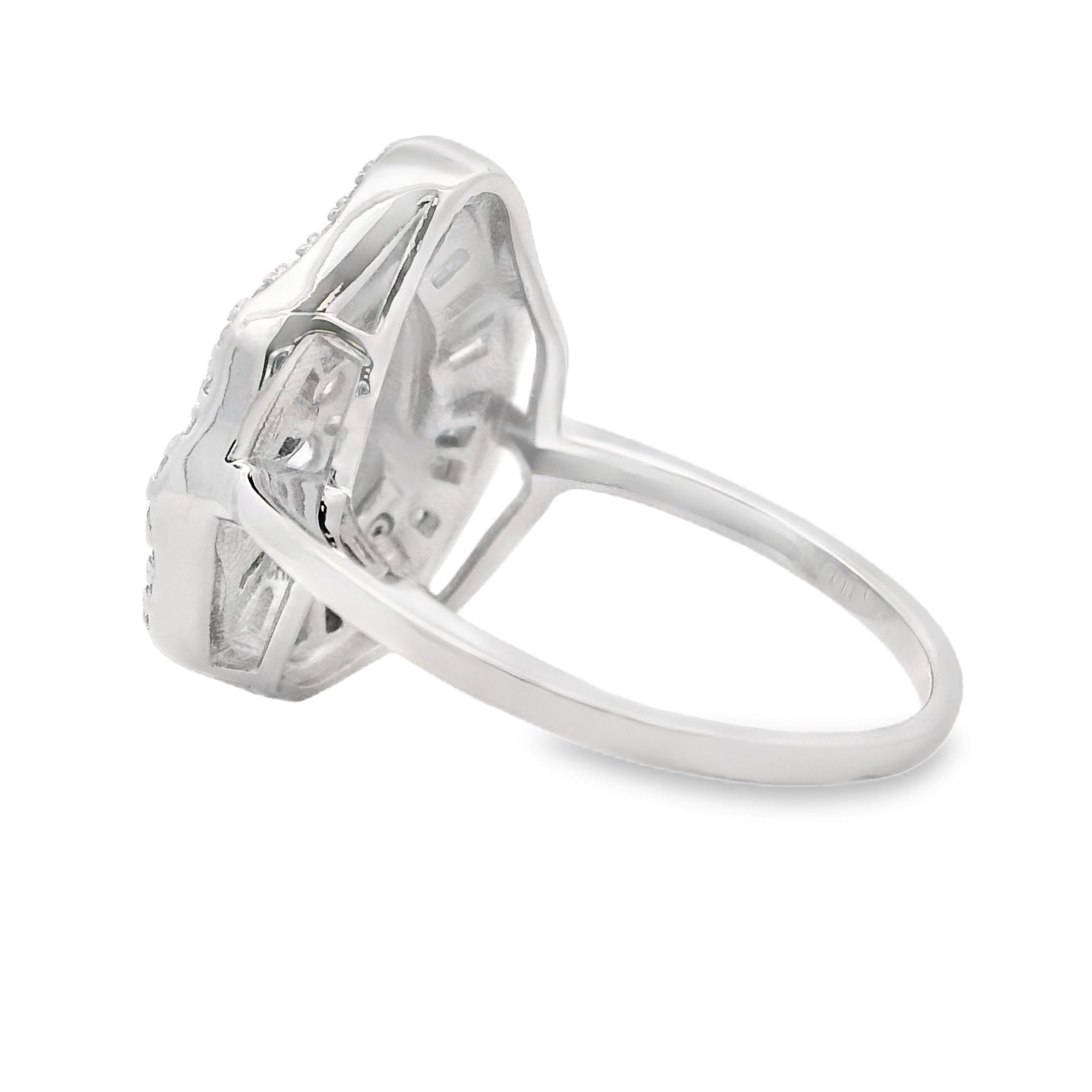 Genuine Cubic Zirconia Ring Sterling Silver