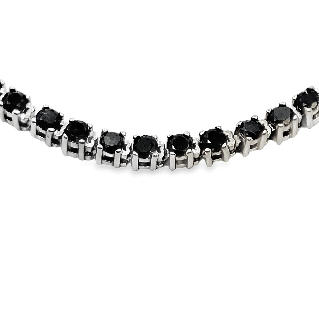 2.27ct Black Diamond Tennis Bracelet Sterling Silver