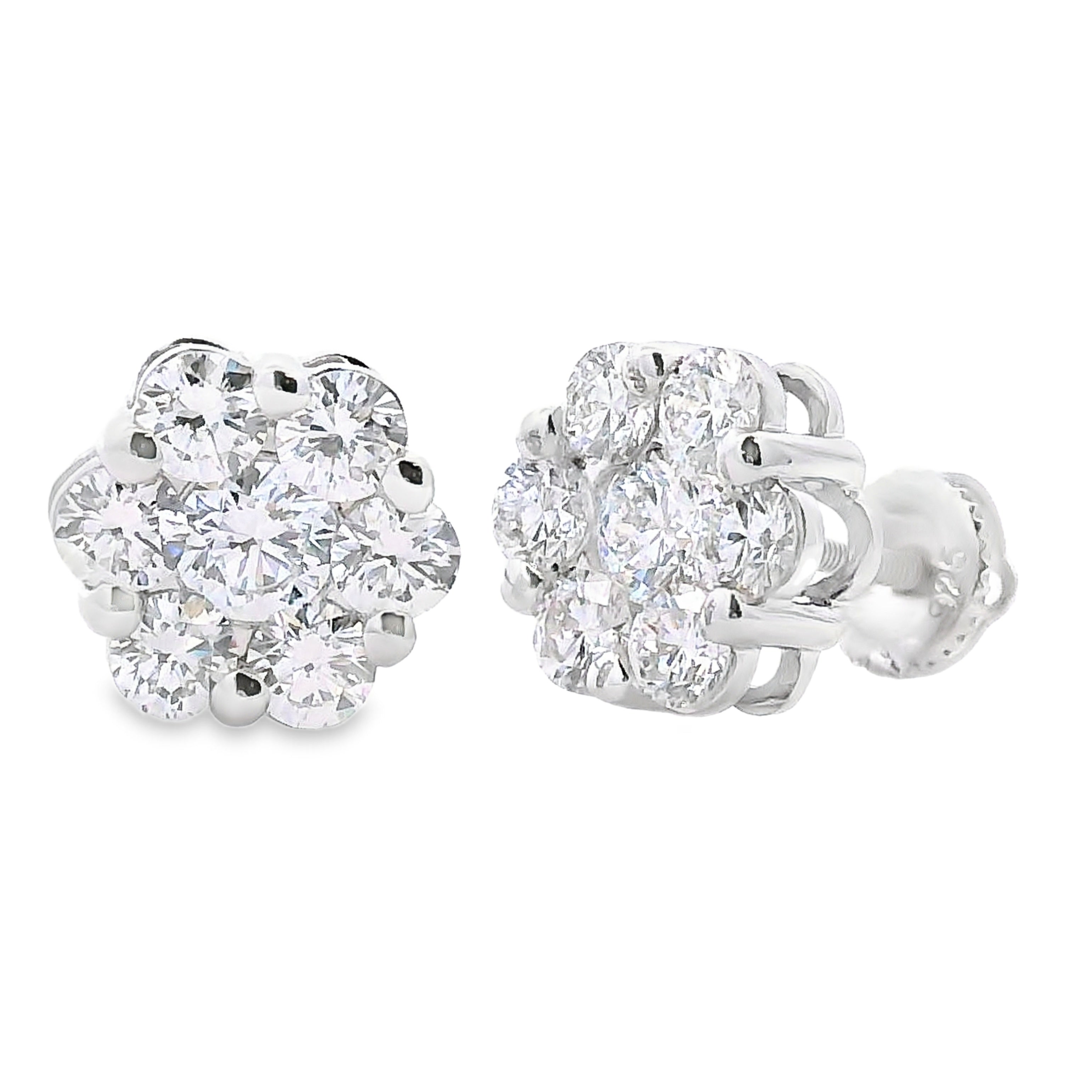 2.51ct Lab Grown Diamond Earrings Sterling Silver