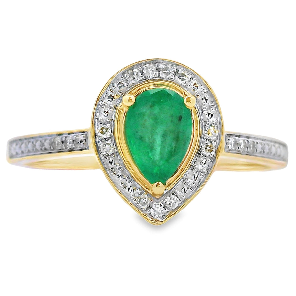 .42ct Emerald Diamond Ring 10KT Yellow Gold