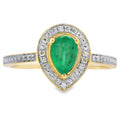 .42ct Emerald Diamond Ring 10KT Yellow Gold