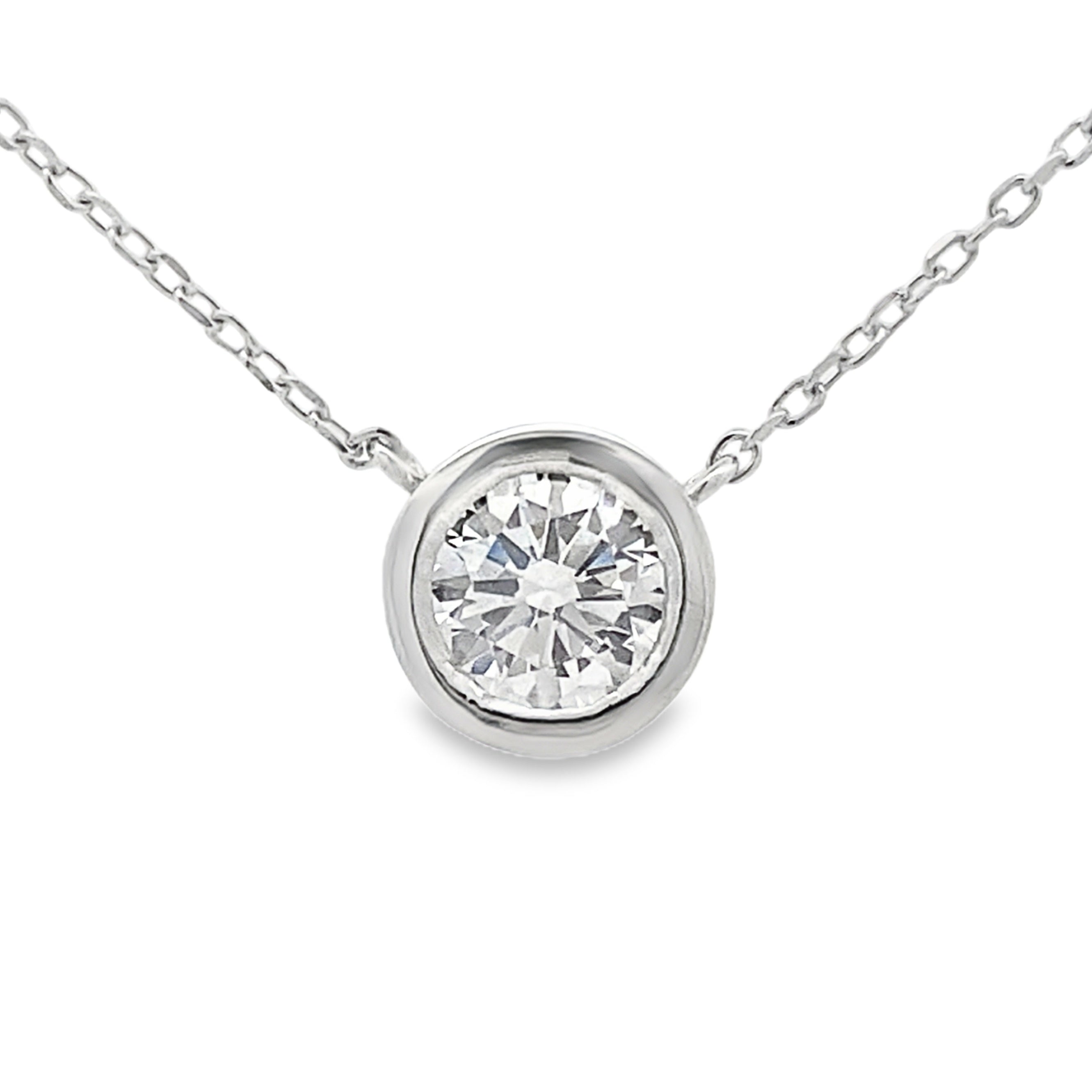 1.00ct Lab Grown Diamond Pendant Sterling Silver