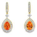 .89ct Citrine Diamond Dangle Earrings 10KT Yellow Gold