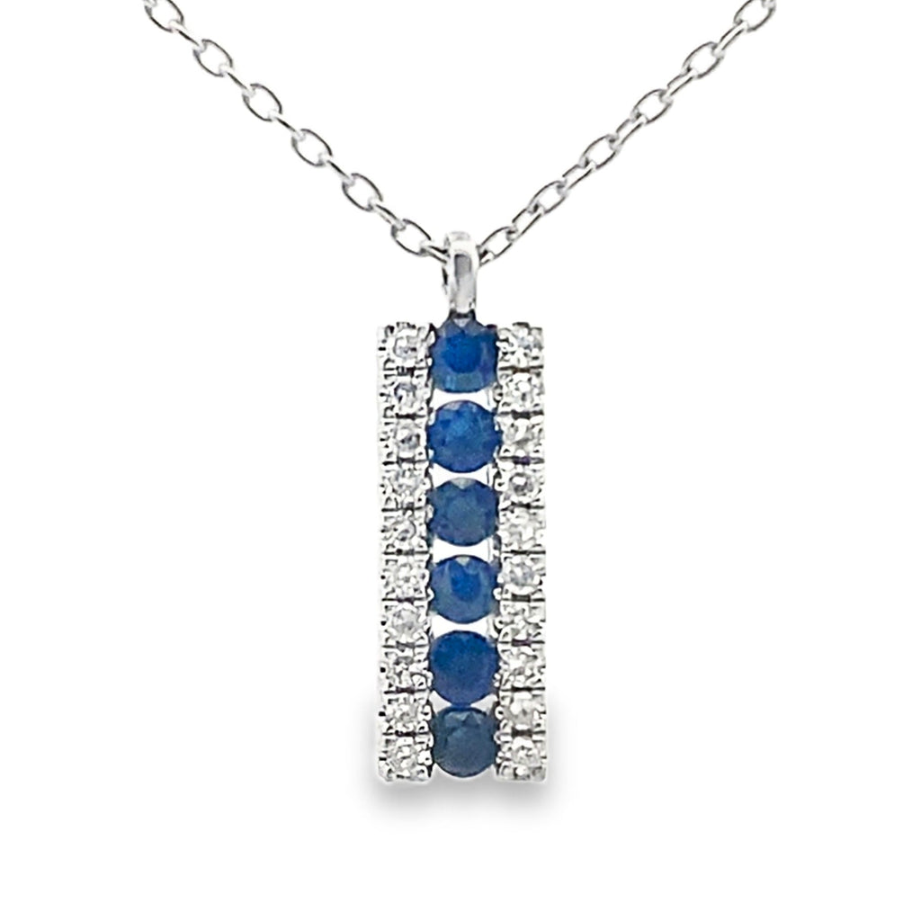 .30ct Sapphire Diamond Fashion Pendants 14KT White Gold