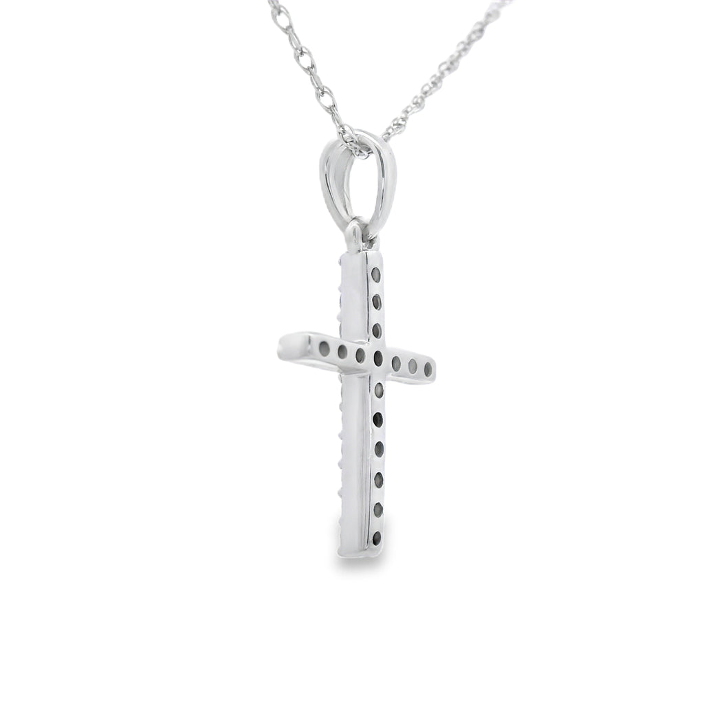 .10ct Diamond Cross Religious Pendant 14KT White Gold