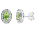 .50ct Peridot Diamond Earrings 10KT White Gold