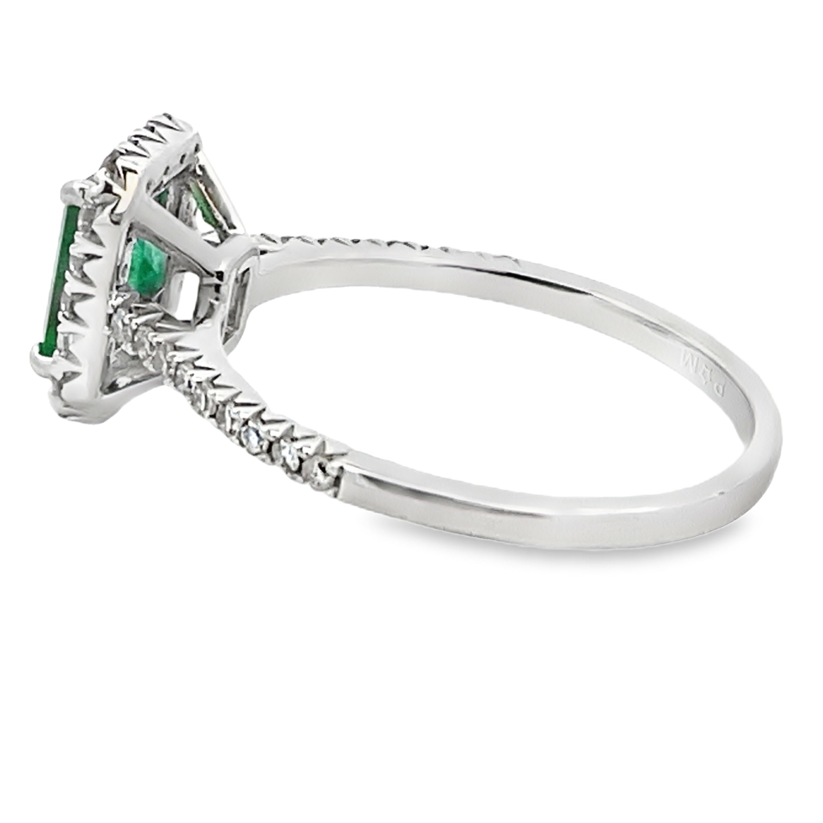 Genuine 1.26ct Emerald Diamond Ring 10KT White Gold