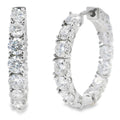 Natural 5.52ct Moissanite Hoop Earrings Sterling Silver