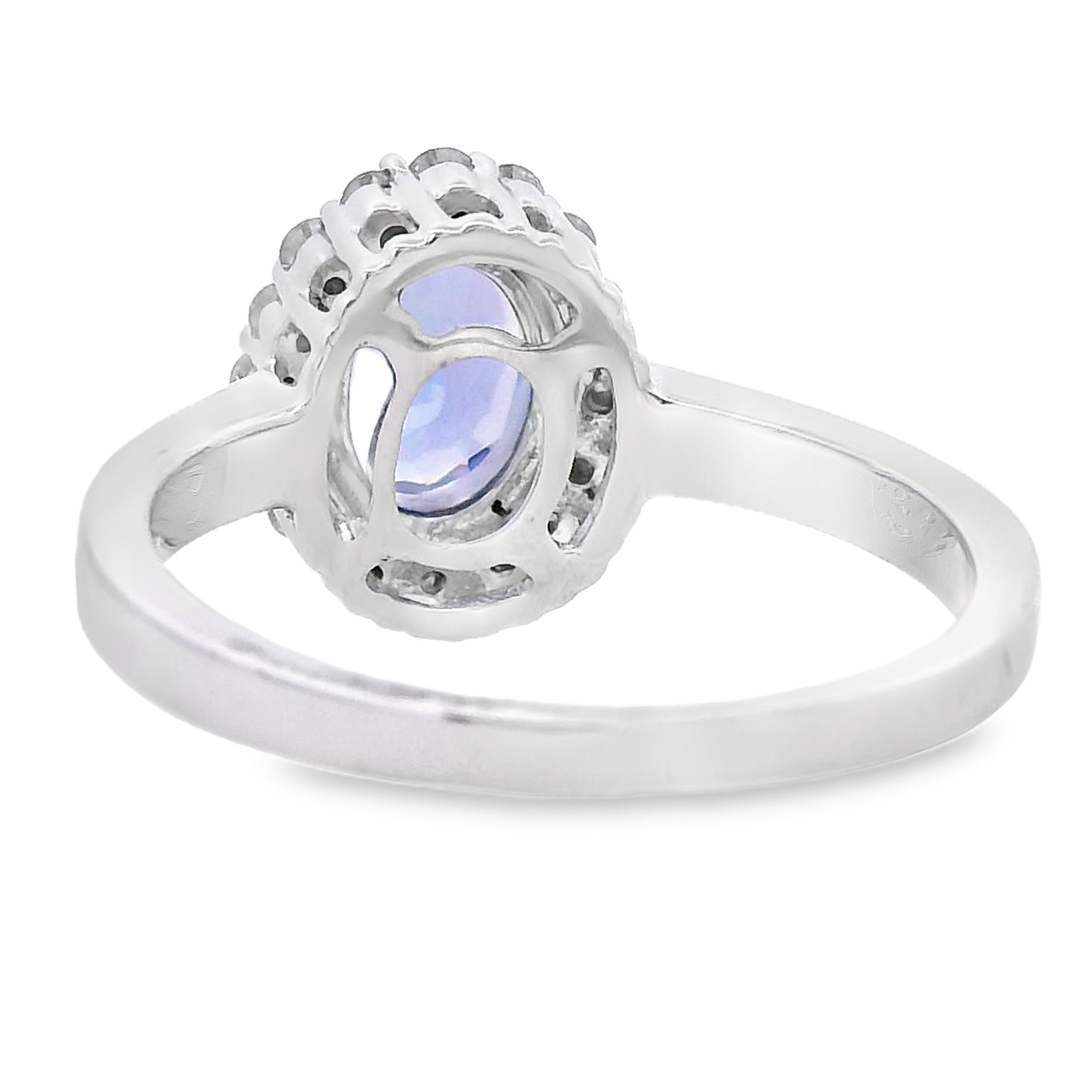 1.55ct Tanzanite Diamond Ring 14KT White Gold