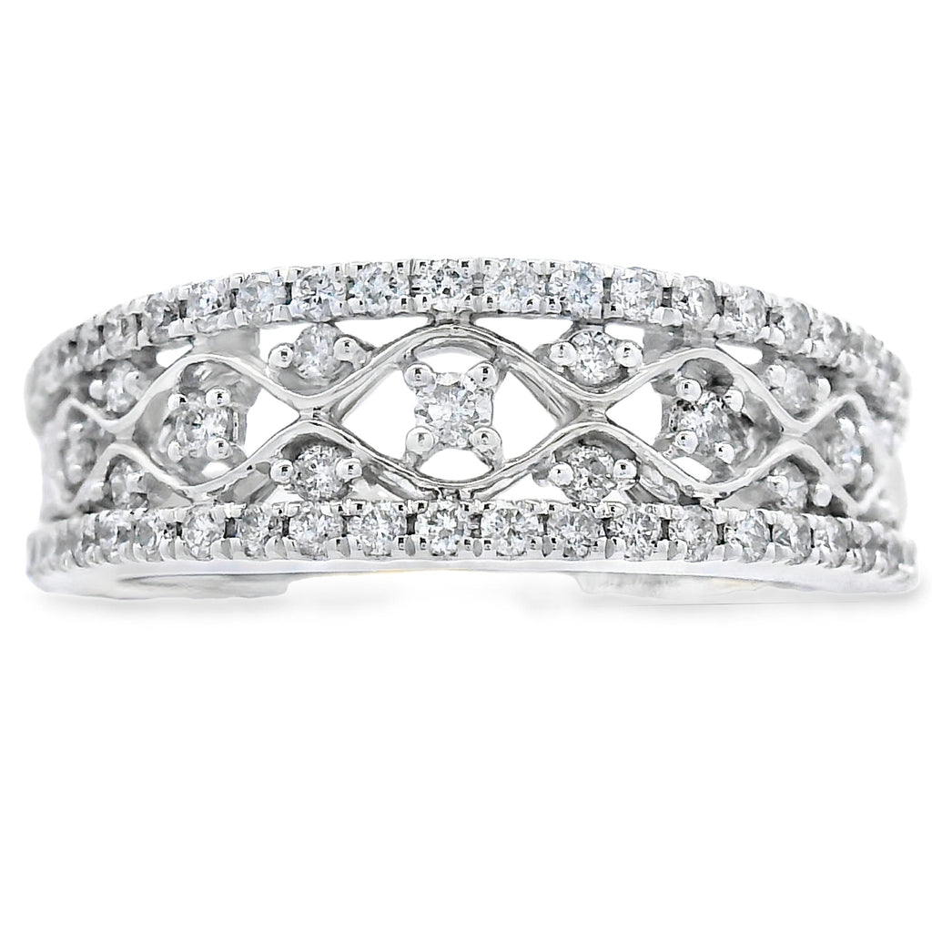 .50ct Diamond Fashion band rings 10KT White Gold