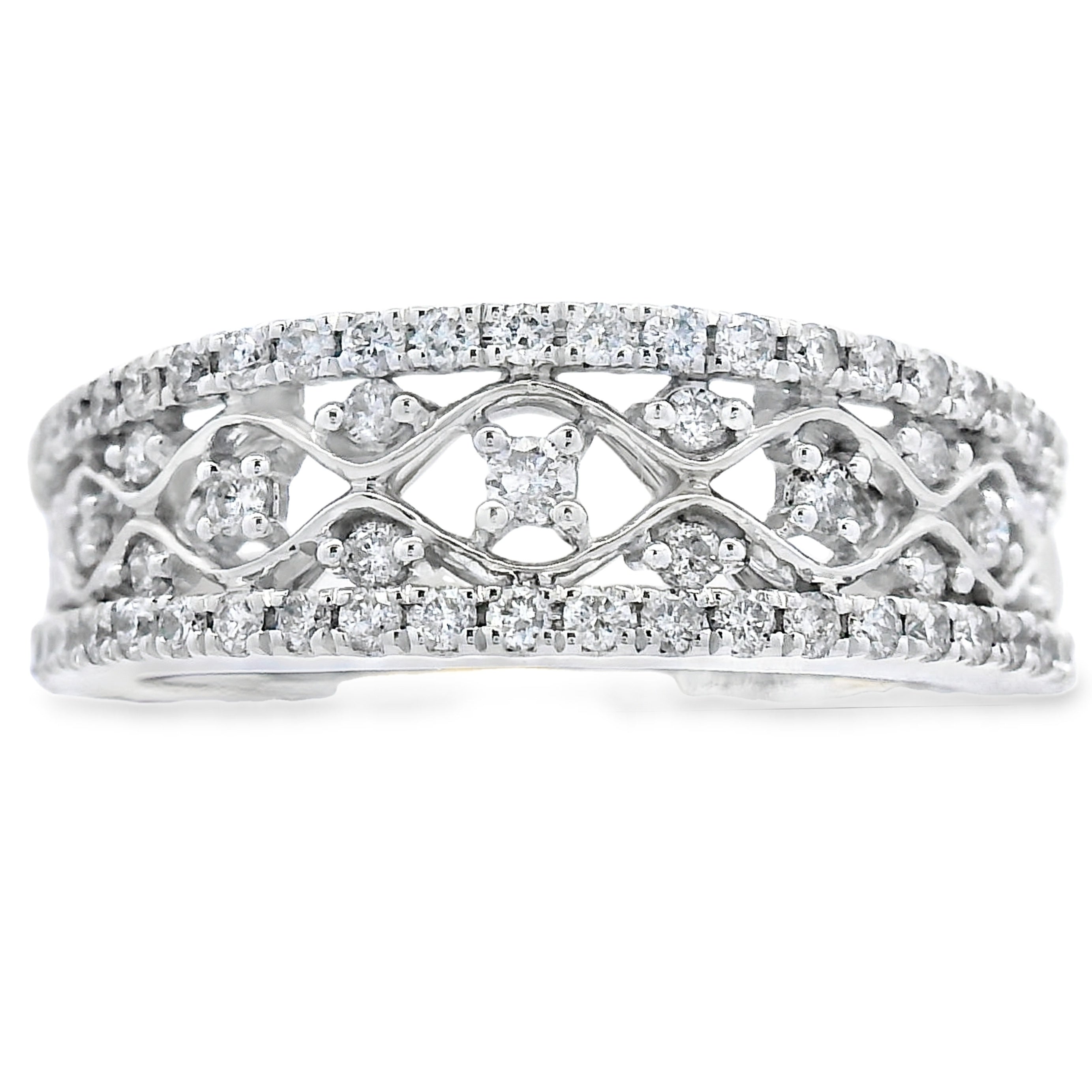 .50ct Diamond Fashion band rings 10KT White Gold
