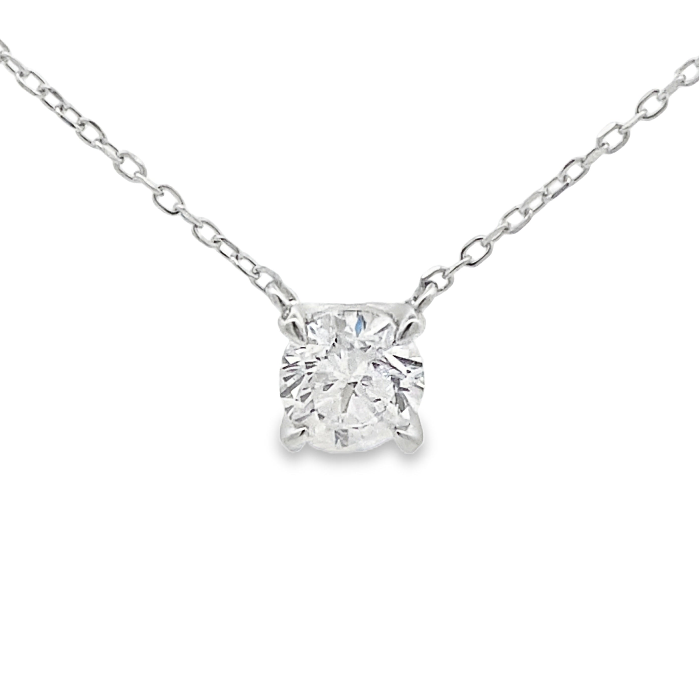 1.00ct Lab Grown Diamond Pendant Sterling Silver
