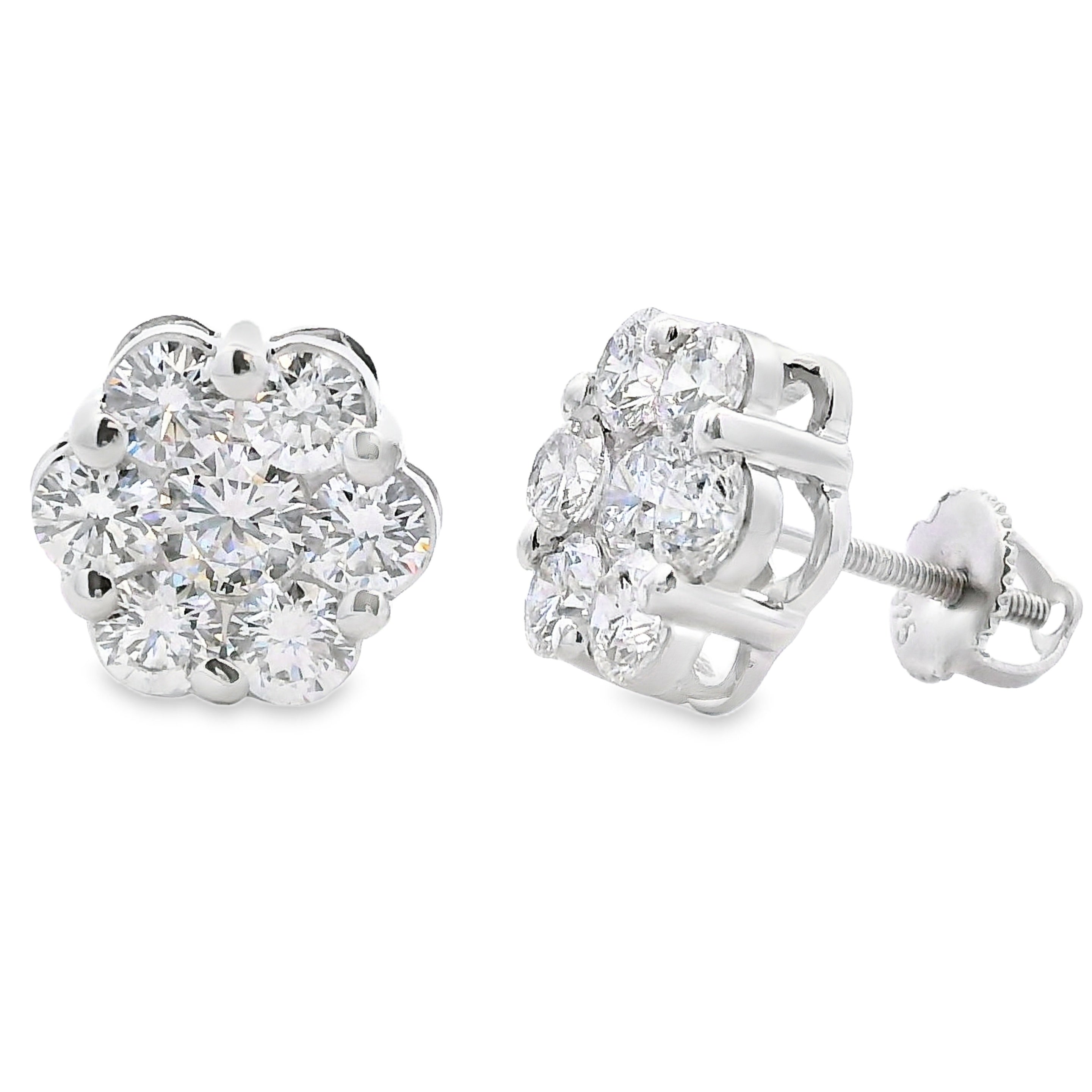 3.09ct Lab Grown Diamond Earrings Sterling Silver