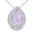 Rose Quartz Diamond Fashion Pendants 10KT White Gold