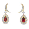 .62ct Garnet Diamond Dangle Earrings 10KT Yellow Gold