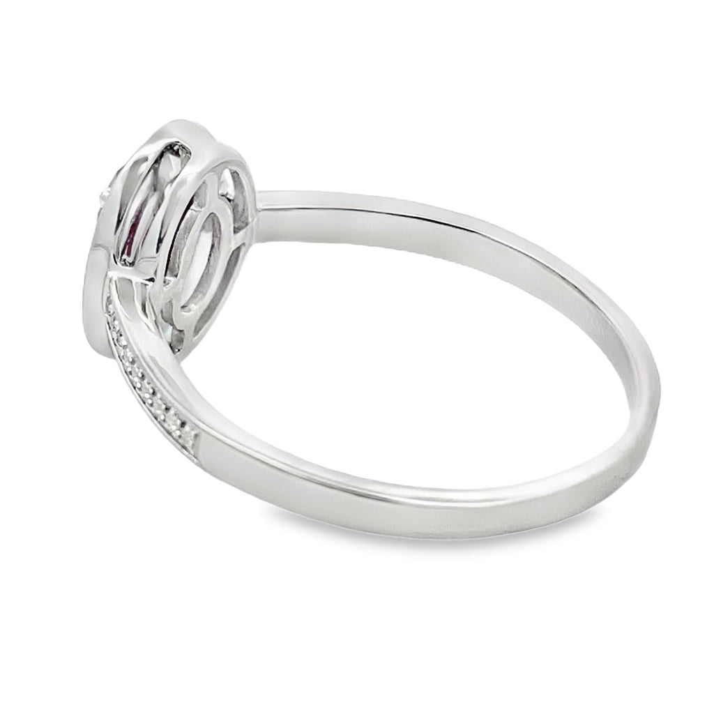 .62ct Garnet Diamond Ring 10KT White Gold