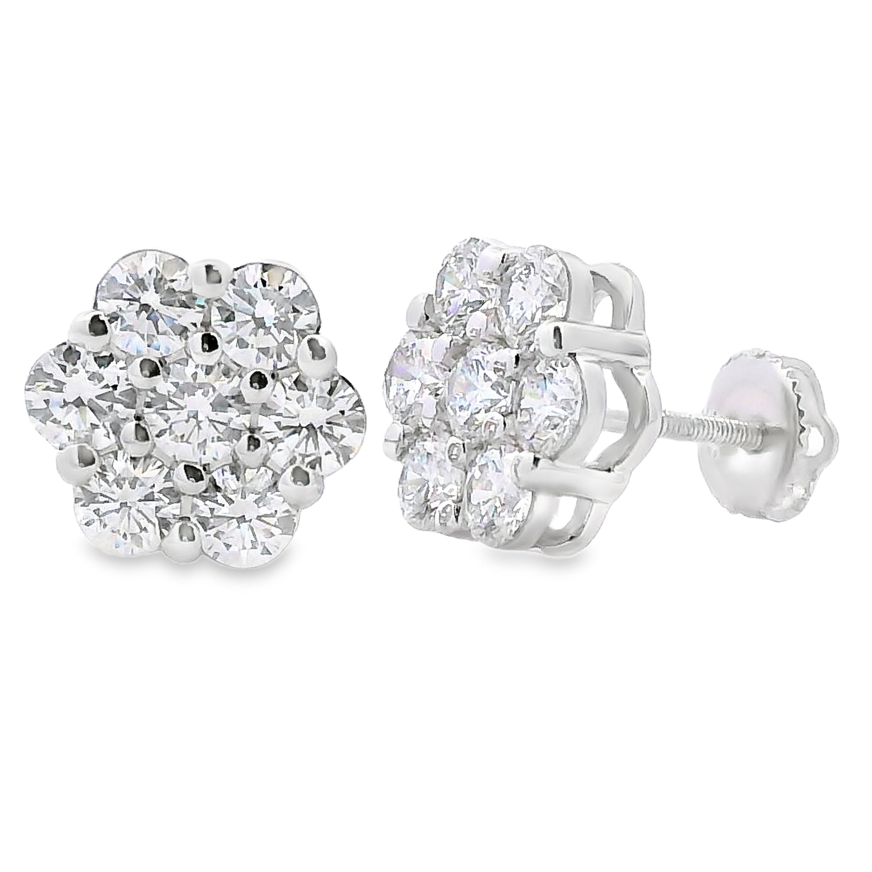 2.81ct Lab Grown Diamond Earrings Sterling Silver