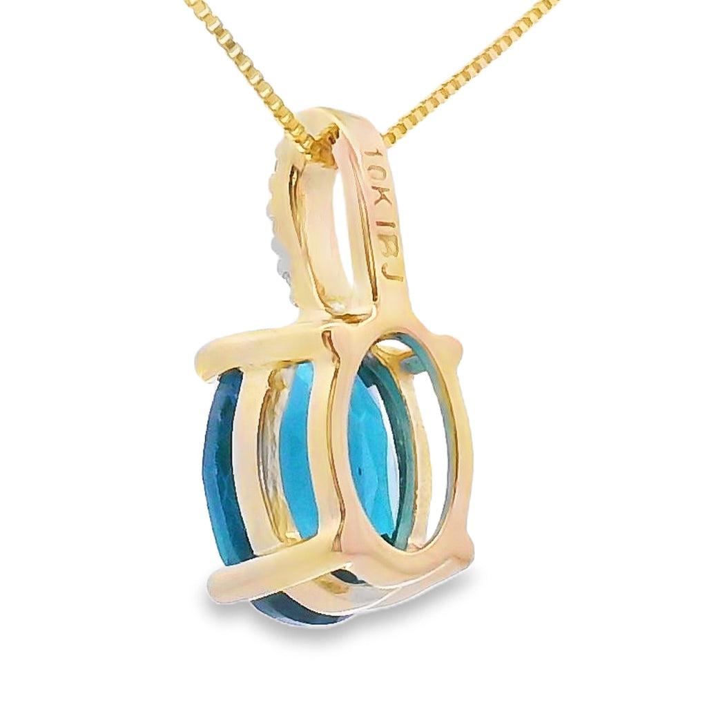 London Blue Topaz Fashion Pendants 10KT Yellow Gold