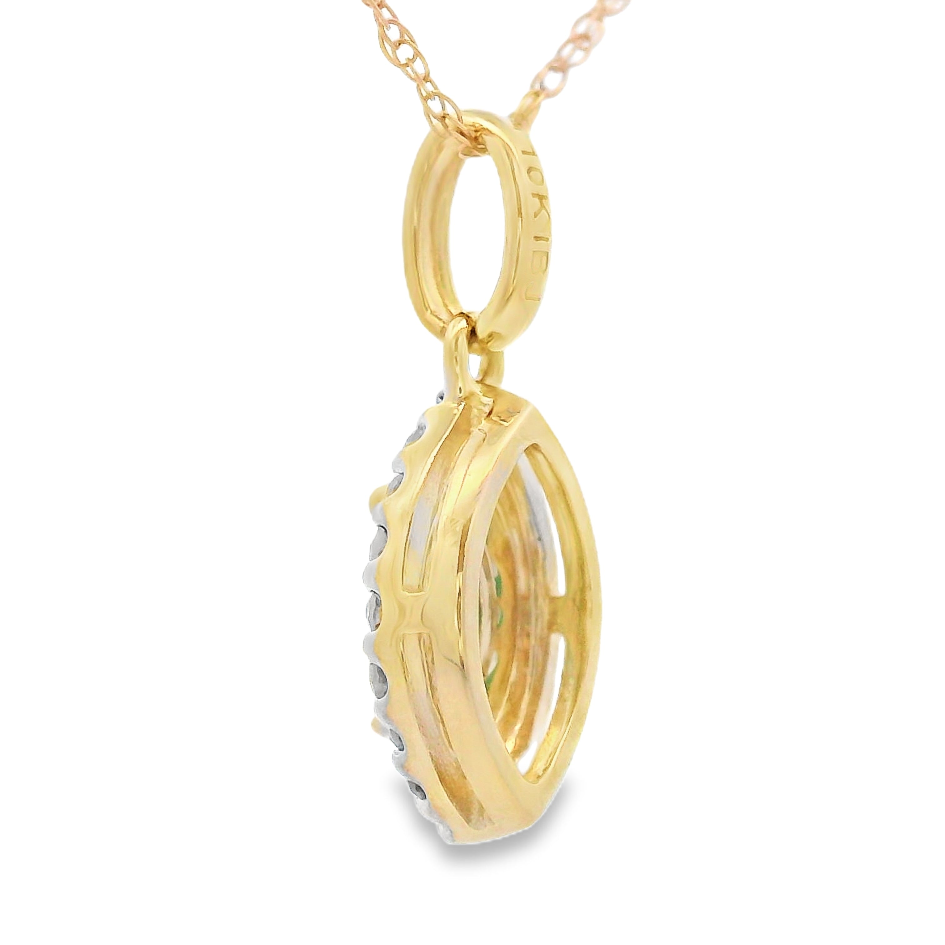 .21ct Emerald Diamond Fashion Pendants 10KT Yellow Gold